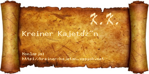 Kreiner Kajetán névjegykártya